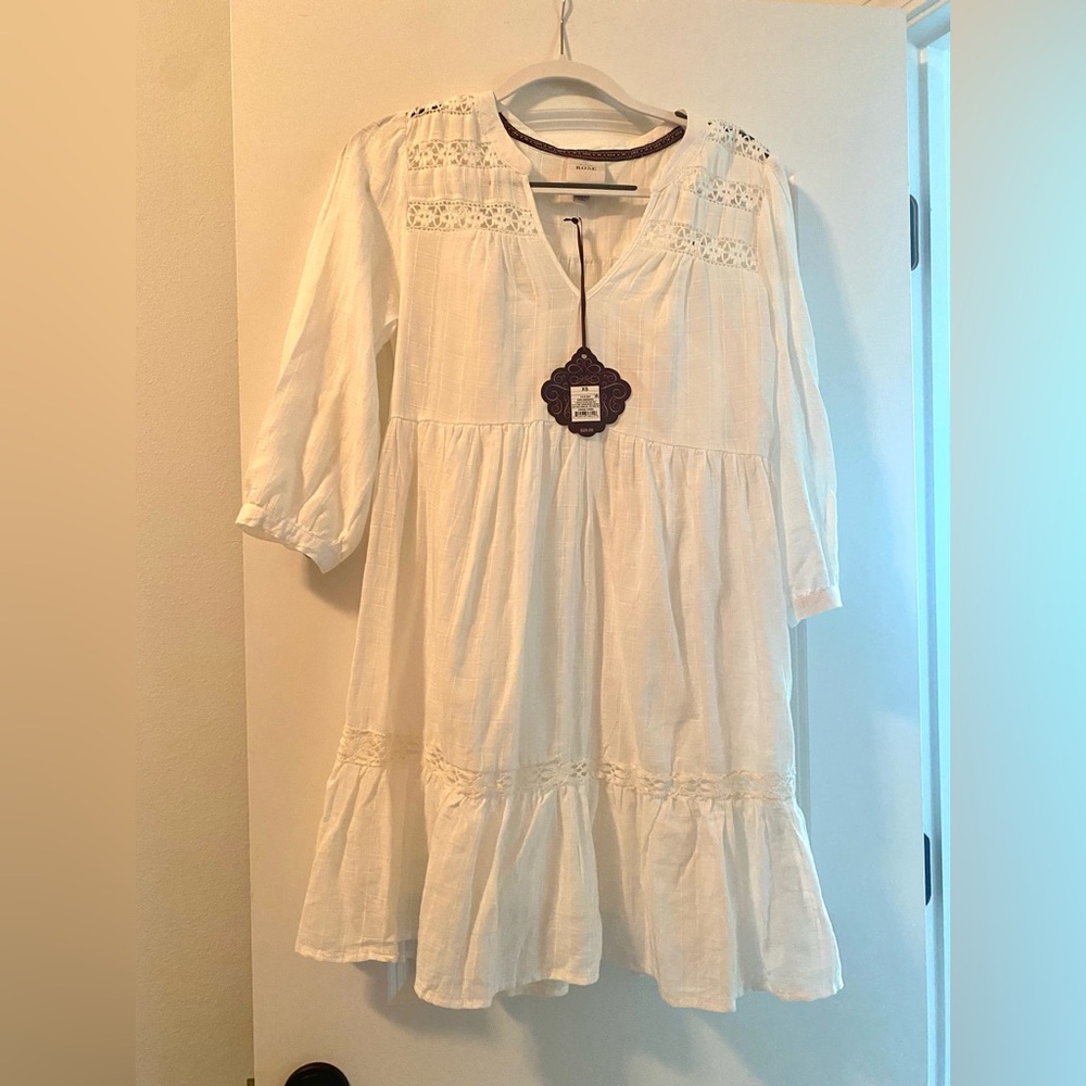 Knox Rose White Boho Midi Dress